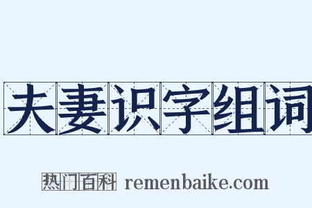 夫妻识字组词是什么意思的图片